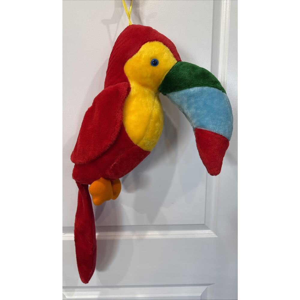 Vintage ACME 30” Plush Hanging Parrot Tropical Bird Carnival Prize Toy Preowned - Picture 3 of 7